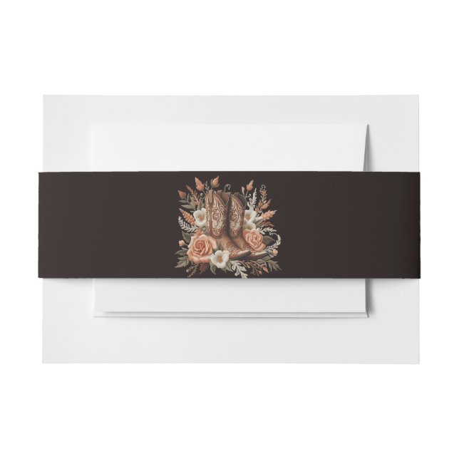 Cintas Para Invitaciones Moderno y elegante País Occidental - Flores (Anverso Ejemplo)