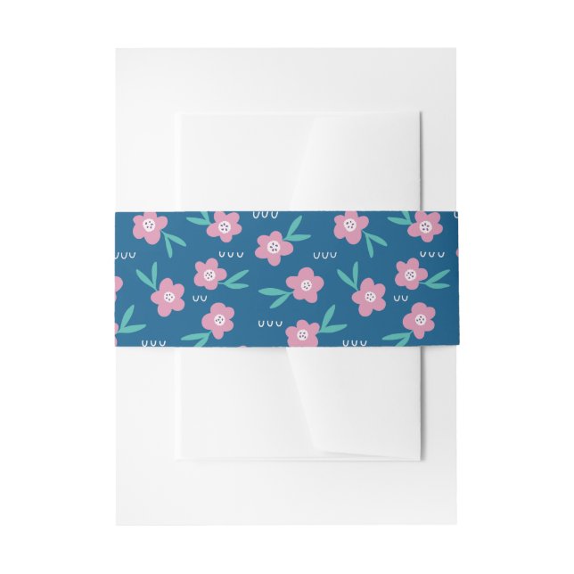Cintas Para Invitaciones Moderno y giratorio floral botánico (Anverso Ejemplo)