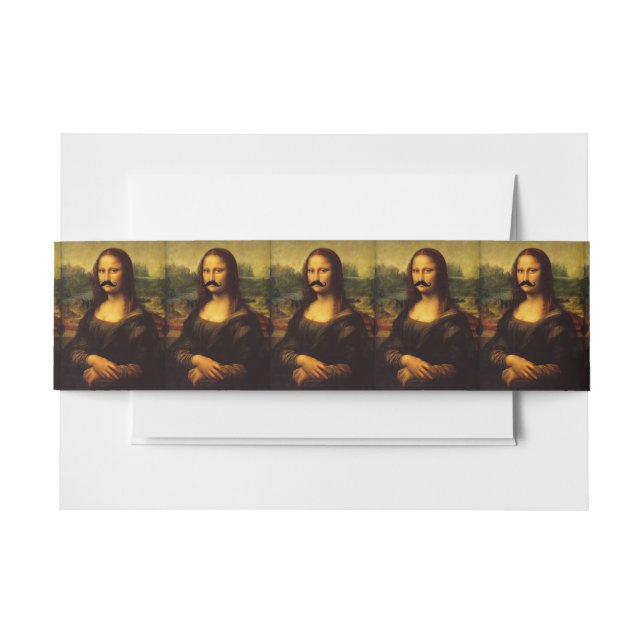 Cintas Para Invitaciones Mona Lisa Con Mustache (Anverso Ejemplo)