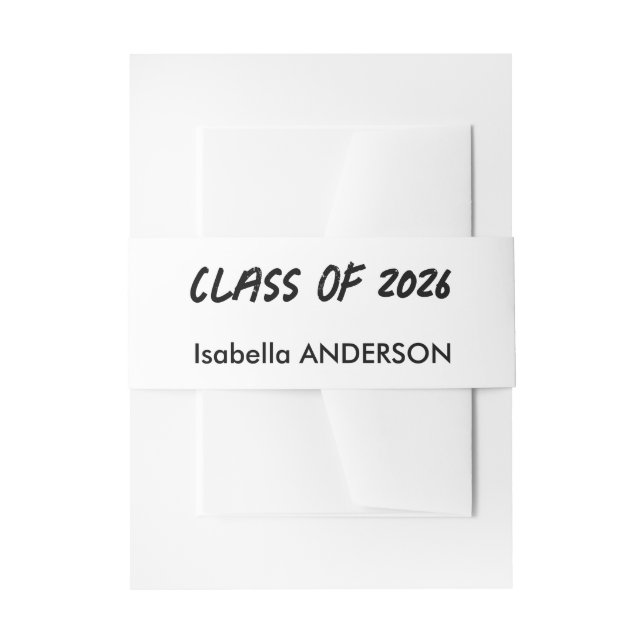 Cintas Para Invitaciones Mondern Black and White Graduation  (Anverso Ejemplo)