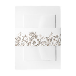 Cintas Para Invitaciones Monocromo rococo florentino