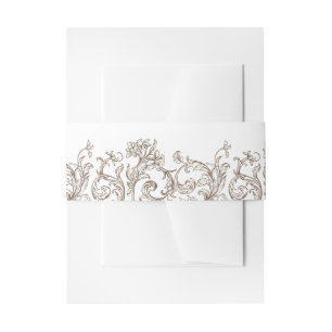 Cintas Para Invitaciones Monocromo rococo florentino