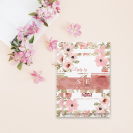 Cintas Para Invitaciones Monogram Initials Blush Floral Wedding 