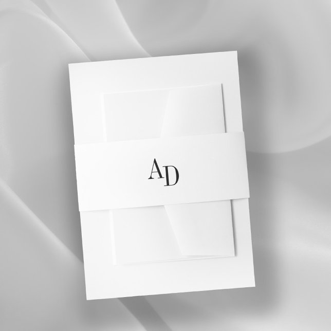 Cintas Para Invitaciones Monogram initials elegant black and white wedding (Subido por el creador)