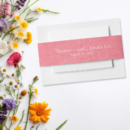 Cintas Para Invitaciones Monograma blanco rosado Minimalista vibrante moder