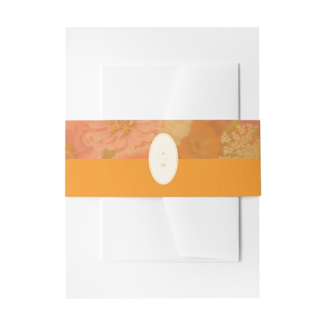 Cintas Para Invitaciones Monograma Boda de amapola rosa de flor silvestre (Anverso Ejemplo)