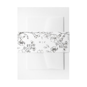 Cintas Para Invitaciones Monograma Boda de Florales Botánicas Clásicas