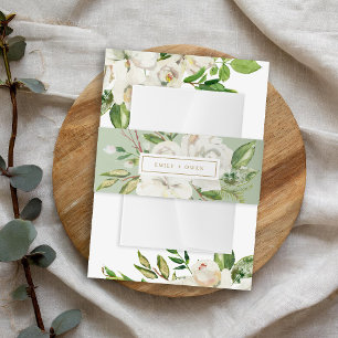 Cintas Para Invitaciones Monograma Boda de los flores dorados