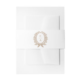 Cintas Para Invitaciones Monograma Boda elegante de hojas de oliva