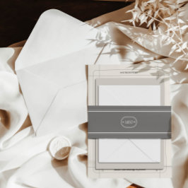 Cintas Para Invitaciones Monograma Boda gris de Moda clásica elegante