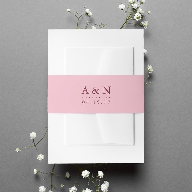 Cintas Para Invitaciones Monograma Boda Rubor rosa y ciruela (Subido por el creador)