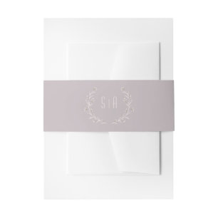 Cintas Para Invitaciones Monograma boda rústico de lila floral elegante