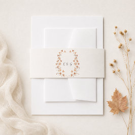 Cintas Para Invitaciones Monograma Botánico Acuarela de Otoño Cálido