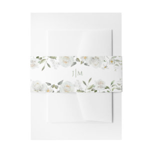 Cintas Para Invitaciones Monograma Botánico Floral Chic de Boda