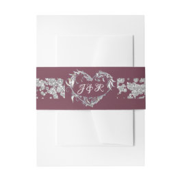 Cintas Para Invitaciones Monograma cardíaco y Purpurina en lavanda