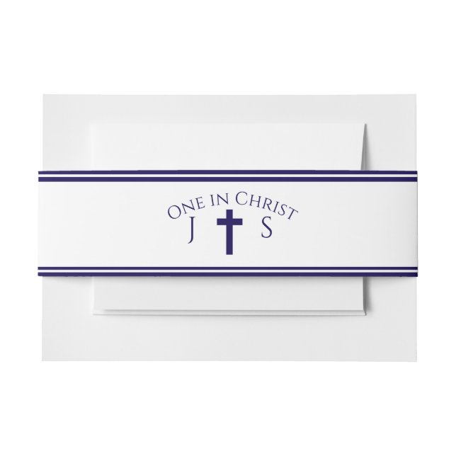 Cintas Para Invitaciones Monograma Católica Atemporal (Anverso Ejemplo)