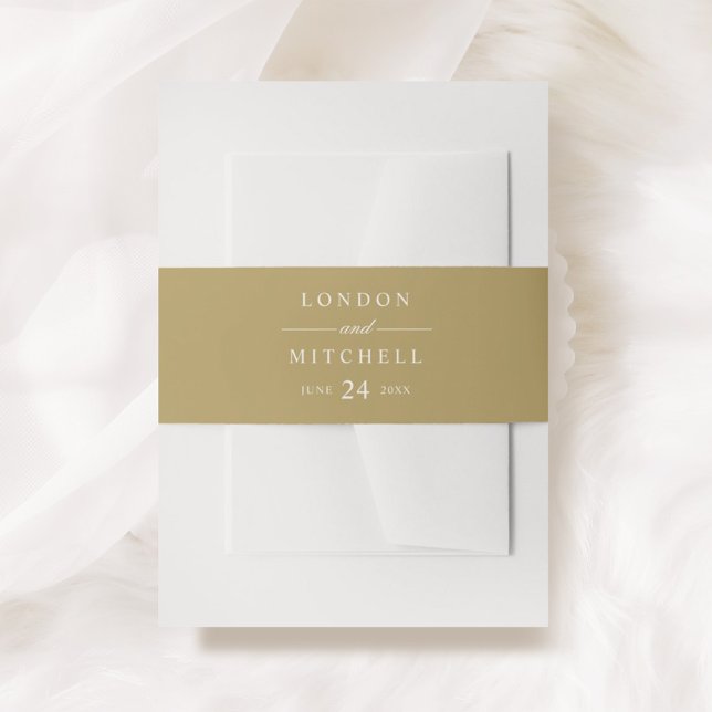 Cintas Para Invitaciones Monograma clásico elegante de Boda de oro antiguo (Subido por el creador)