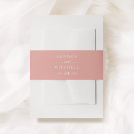 Cintas Para Invitaciones Monograma clásico elegante Rosa oro de boda person