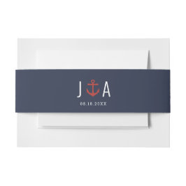 Cintas Para Invitaciones Monograma De Anclaje Para Boda Náutico