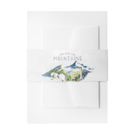 Cintas Para Invitaciones Monograma de boda acuarela de montaña rústica
