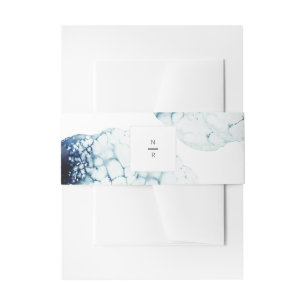 Cintas Para Invitaciones Monograma de boda de destino náutico azul