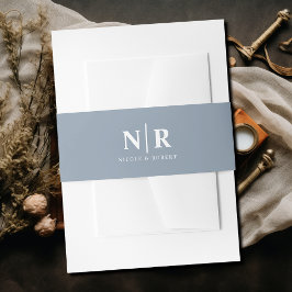 Cintas Para Invitaciones Monograma de boda elegante personalizado