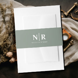 Cintas Para Invitaciones Monograma de boda elegante personalizado