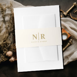 Cintas Para Invitaciones Monograma de boda elegante personalizado