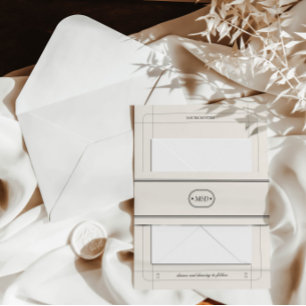 Cintas Para Invitaciones Monograma de Boda gris claro de Moda clásica elega