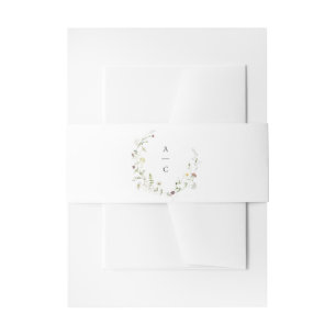 Cintas Para Invitaciones Monograma de boda rústica boho de flor silvestre v