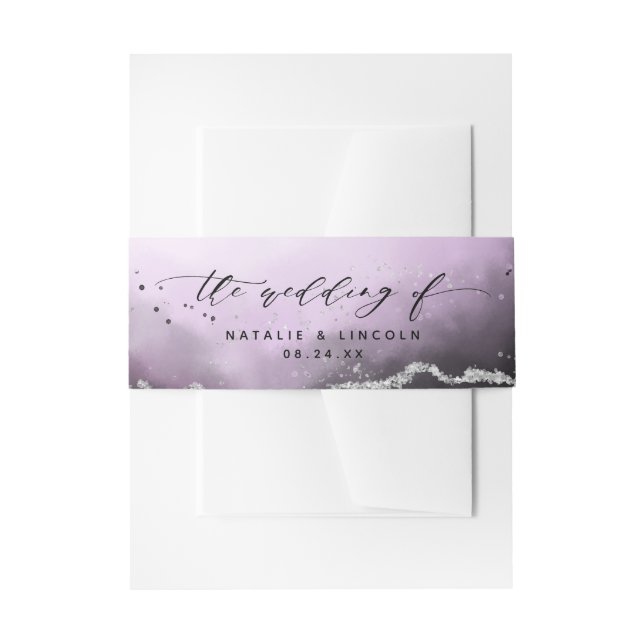 Cintas Para Invitaciones Monograma de Boda ultravioleta Ethereal Mist Ombre (Anverso Ejemplo)