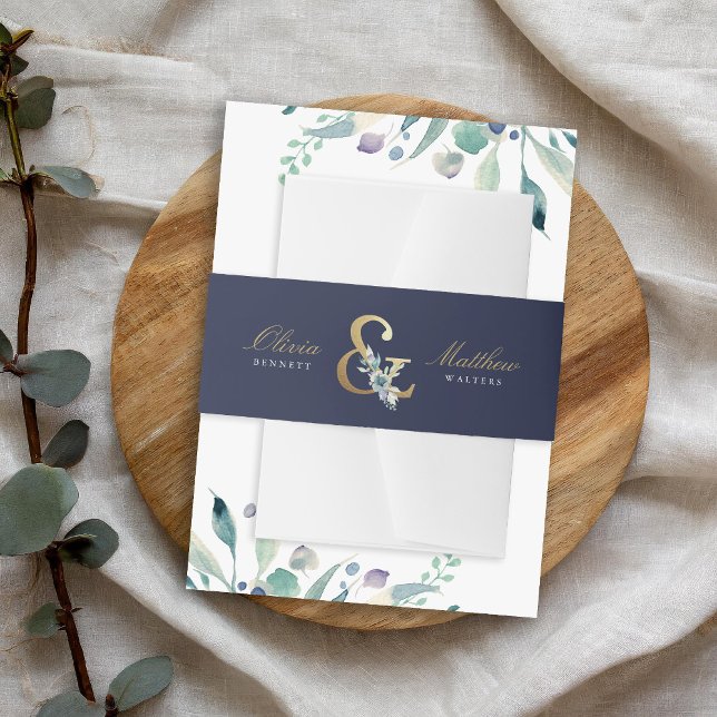 Cintas Para Invitaciones Monograma de Boda y Ampersa floral de lujo (Subido por el creador)