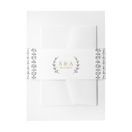 Cintas Para Invitaciones Monograma de bodas rústico elegante