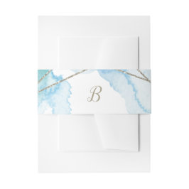 Cintas Para Invitaciones Monograma de color de agua geométrica