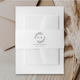Cintas Para Invitaciones Monograma de corona elegante para boda