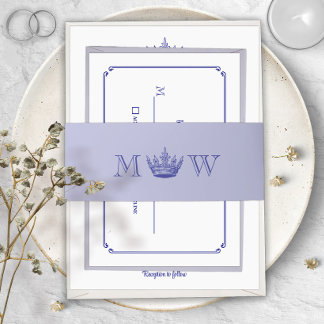 Cintas Para Invitaciones Monograma de Corona Real Medieval o Fantasía Gótic
