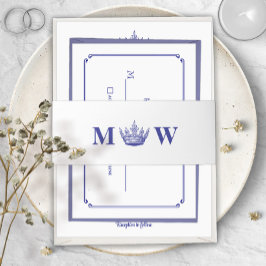 Cintas Para Invitaciones Monograma de Corona Real Medieval o Fantasía Gótic
