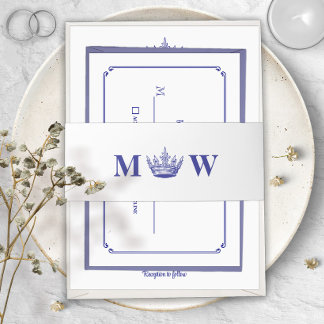 Cintas Para Invitaciones Monograma de Corona Real Medieval o Fantasía Gótic