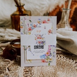 Cintas Para Invitaciones Monograma de flor silvestre | Boda floral