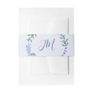 Cintas Para Invitaciones Monograma de la corona floral de la primavera púrp