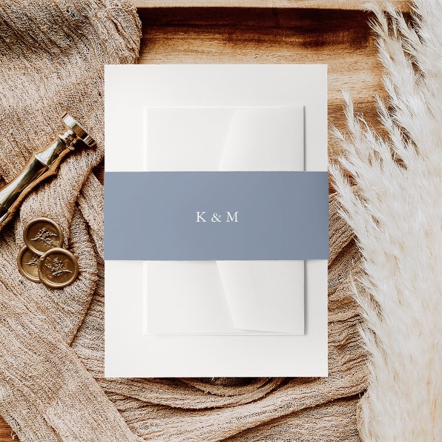 Cintas Para Invitaciones Monograma del Boda azul del perwinkle costero (Subido por el creador)