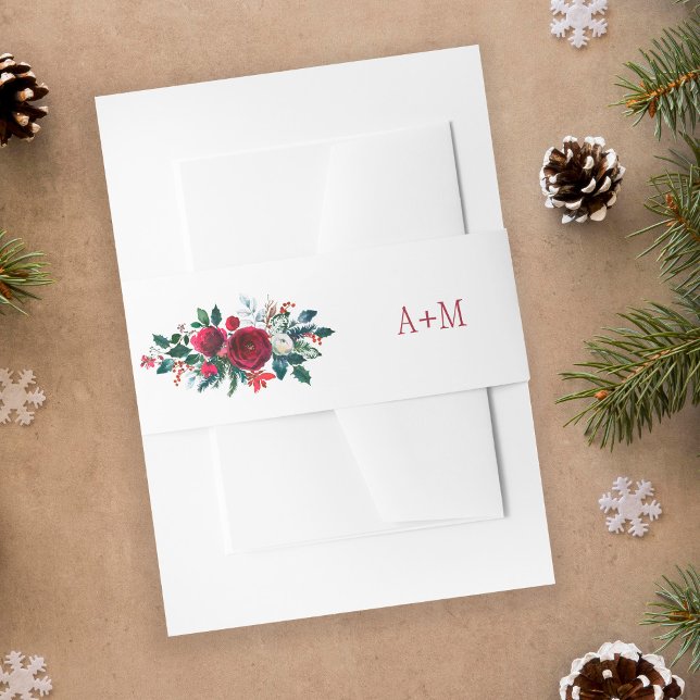 Cintas Para Invitaciones Monograma del boda burgundy wionter (Subido por el creador)