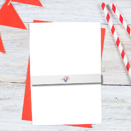 Cintas Para Invitaciones Monograma del Boda de bogavante azul rojo náutico