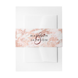 Cintas Para Invitaciones Monograma del Boda de Mármol de Oro de Borgoña y R