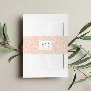 Cintas Para Invitaciones Monograma del Boda Koi Pond