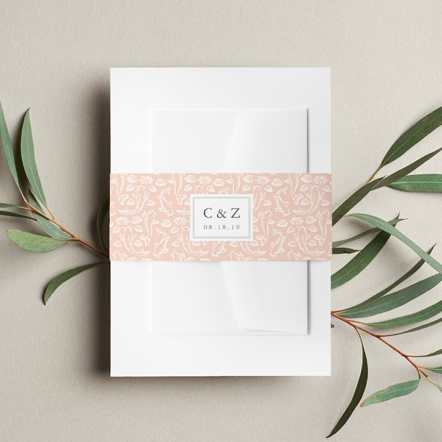 Cintas Para Invitaciones Monograma del Boda Koi Pond (Subido por el creador)