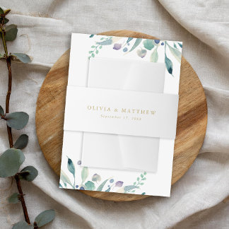 Cintas Para Invitaciones Monograma del Boda Minimalista Luxe Gold