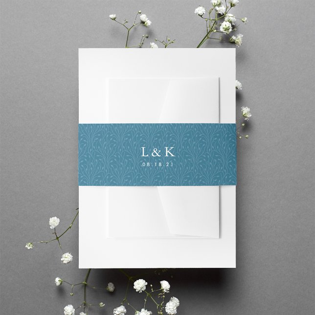 Cintas Para Invitaciones Monograma del patrón de vinos de Cerulean (Subido por el creador)