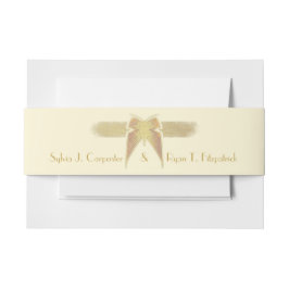 Cintas Para Invitaciones Monograma dorado de mariposa Art Deco
