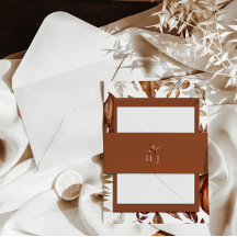 Monograma Elegante Boda de Terracota